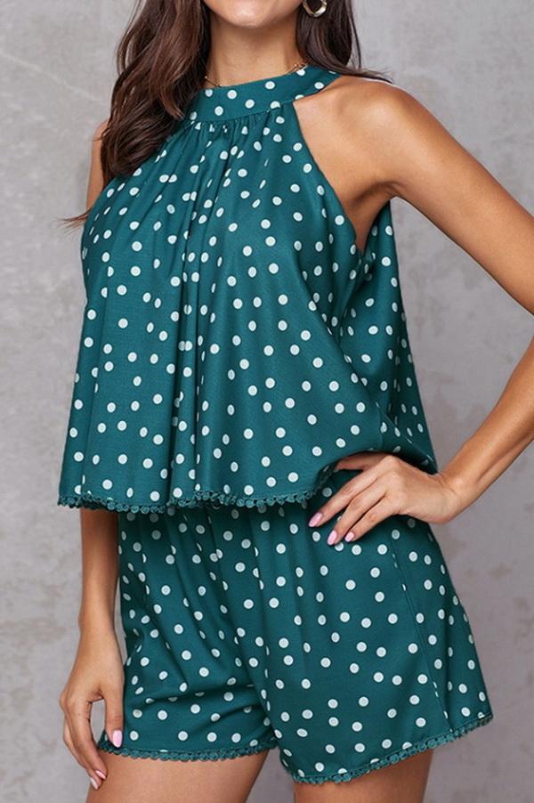 Polka-dot Loose Casual Jumpsuits