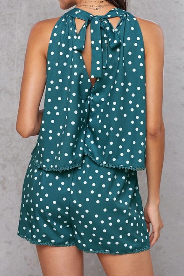 Polka-dot Loose Casual Jumpsuits