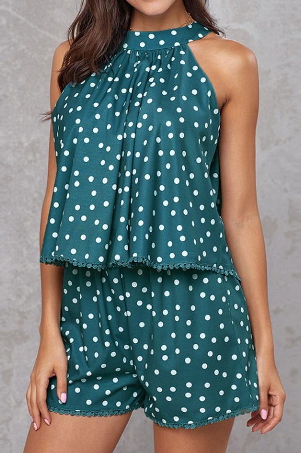 Polka-dot Loose Casual Jumpsuits