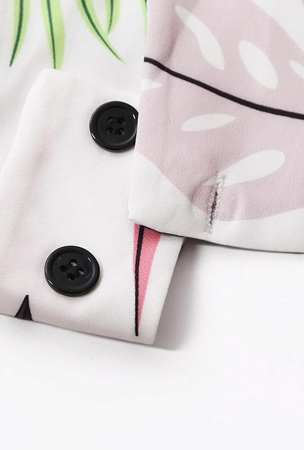 Printed Round Collar Sleeveless Pocket Dress