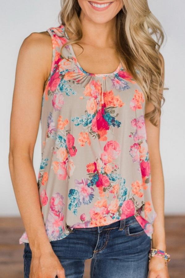 Printed T-shirt With Round Collar