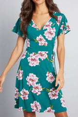 Chiffon A-line V-colar Dress