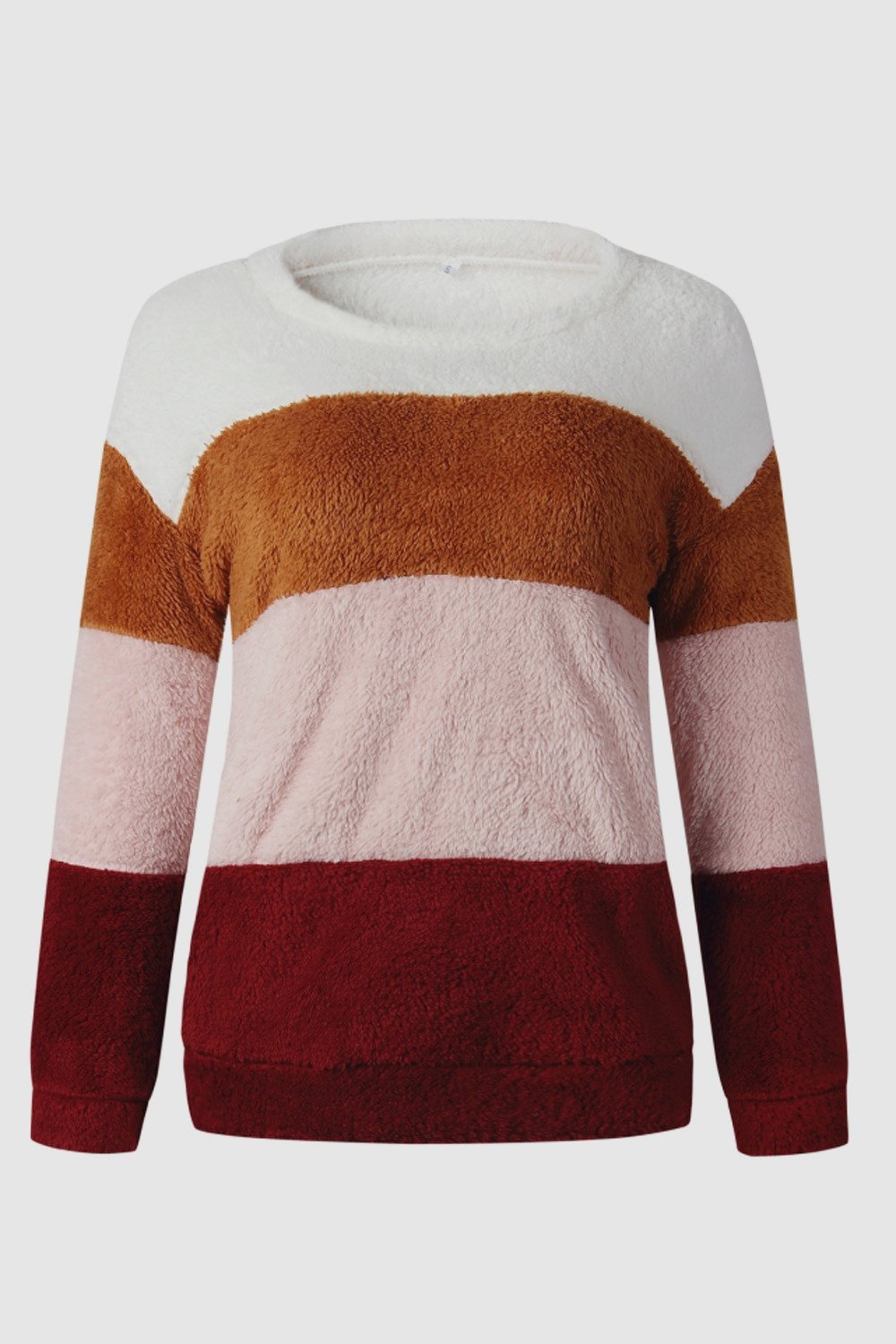 Puffy Color Block Slim Sweatshirt