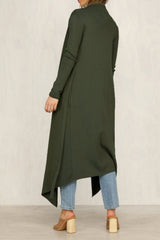 Pure Color Long-sleeve Belt Windbreaker