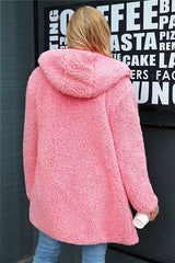 Reversible Faux Lambswool Thick Jacket - Pink/Red