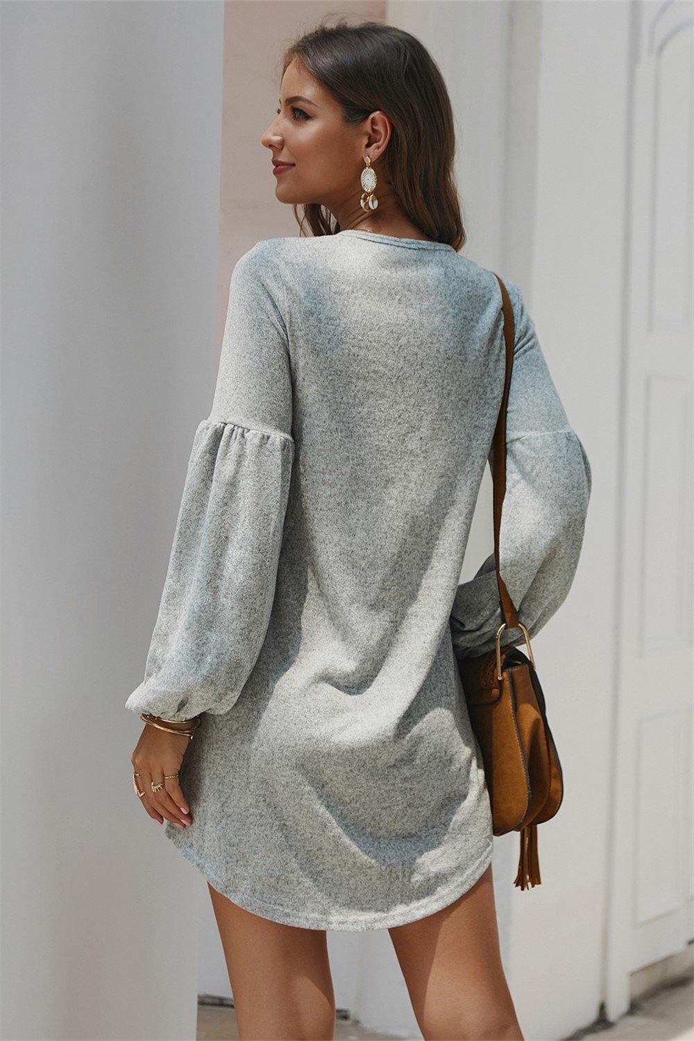 Right On Time Sweater Dress - Gray