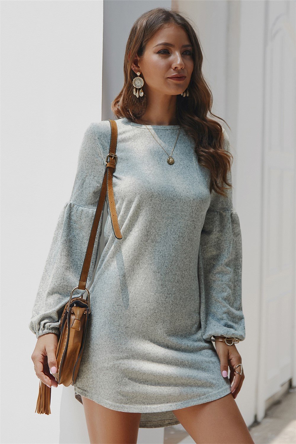 Right On Time Sweater Dress - Gray