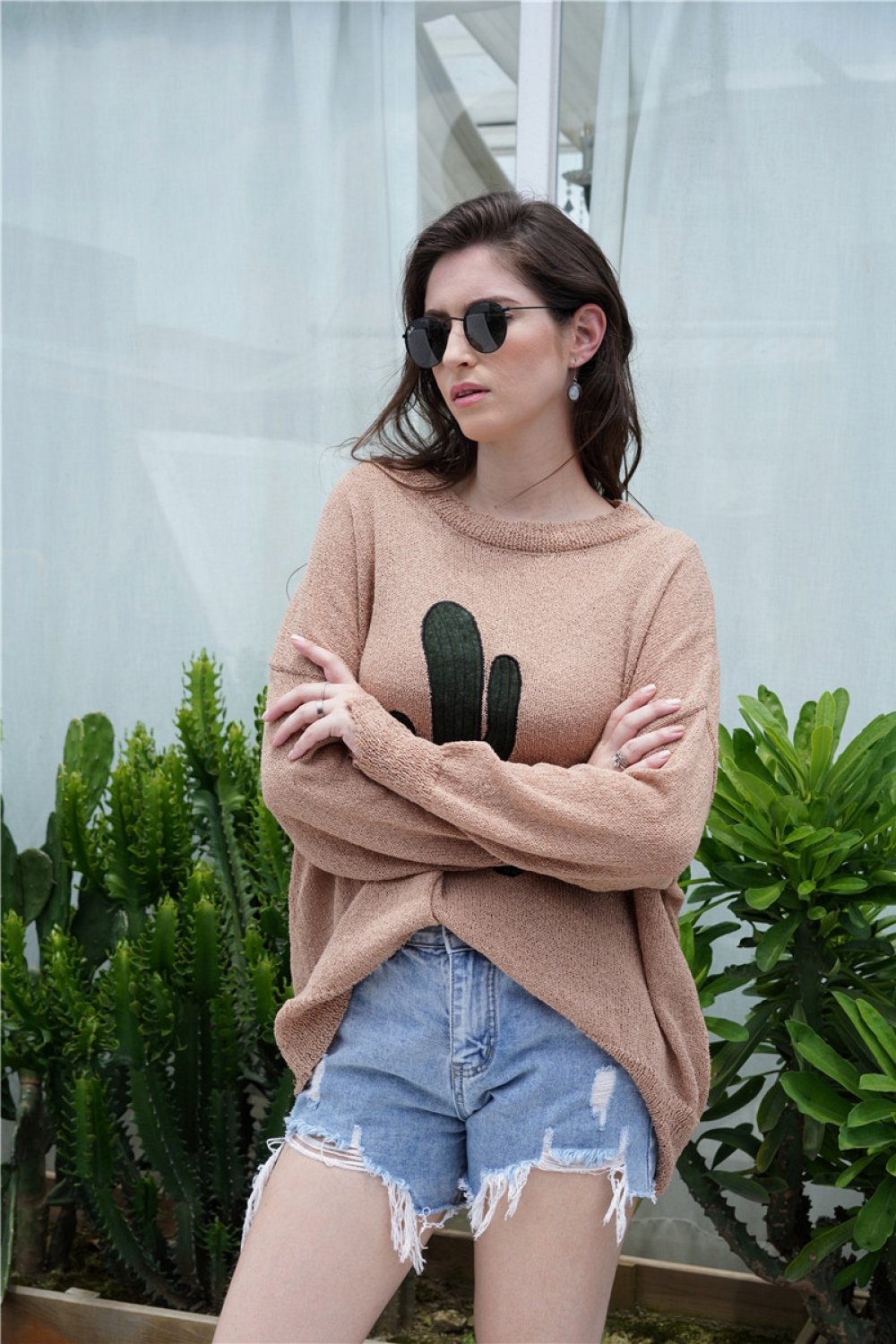 Round Neck Drop Shoulder Sweater