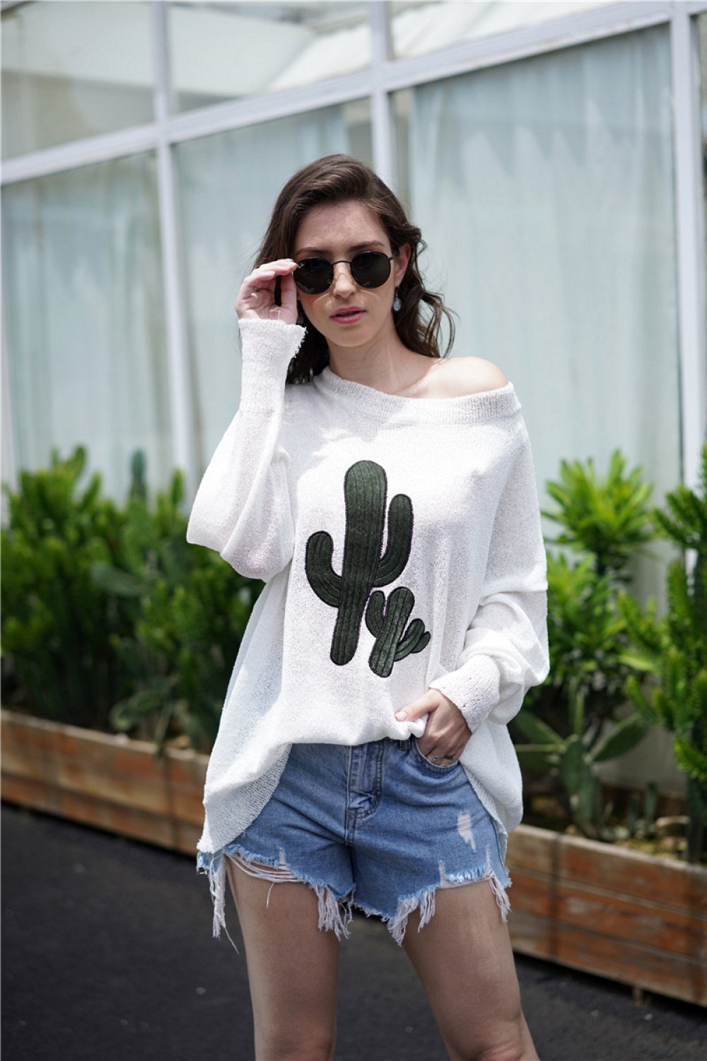 Round Neck Drop Shoulder Sweater