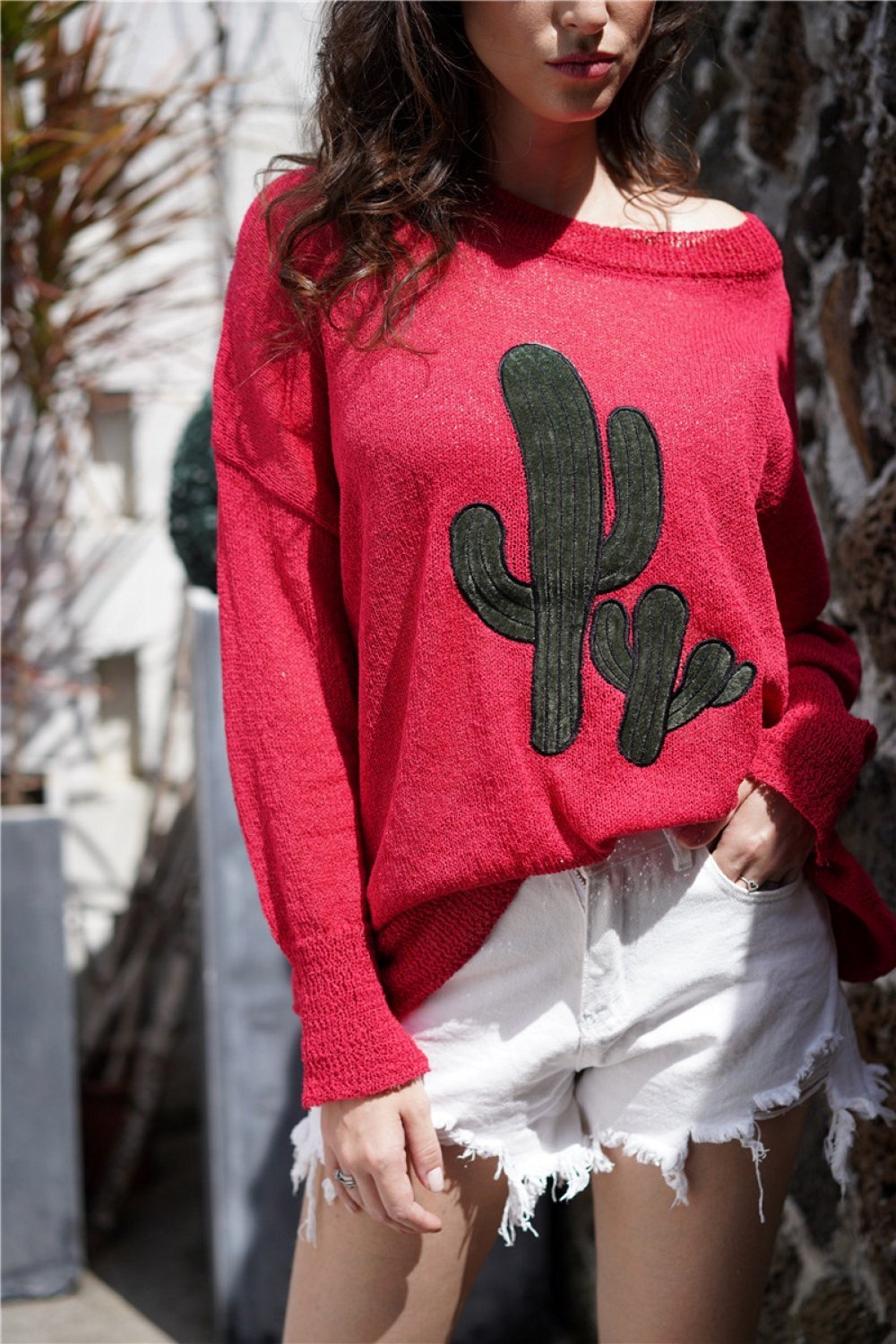 Round Neck Drop Shoulder Sweater