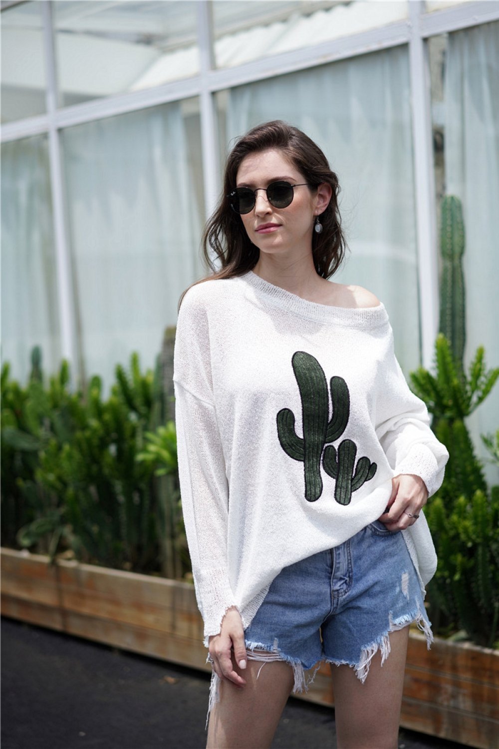 Round Neck Drop Shoulder Sweater