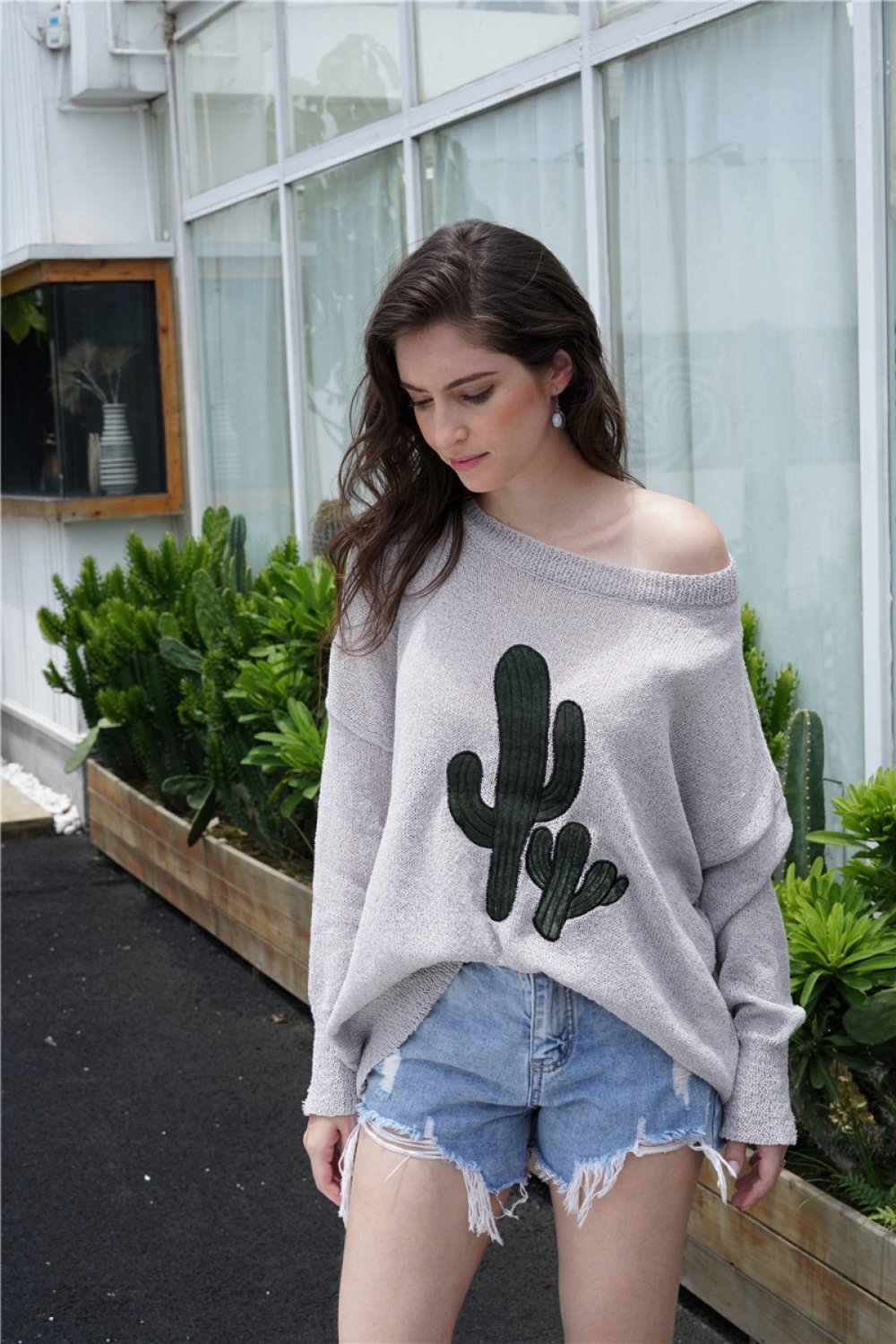 Round Neck Drop Shoulder Sweater