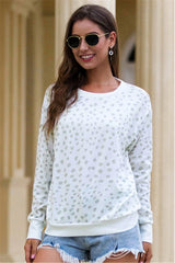 Round Neck Leopard Knitted Pullover