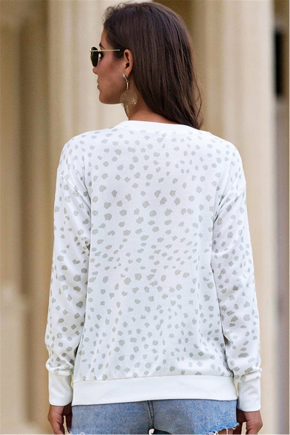 Round Neck Leopard Knitted Pullover