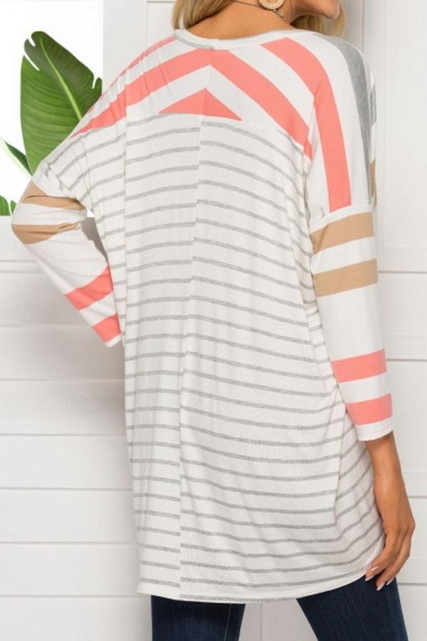 Round Neck Loose Stripe Long Sleeve