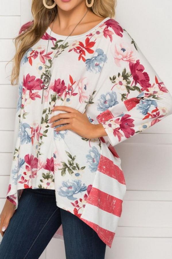 Round Neck Loose Stripe Long Sleeve