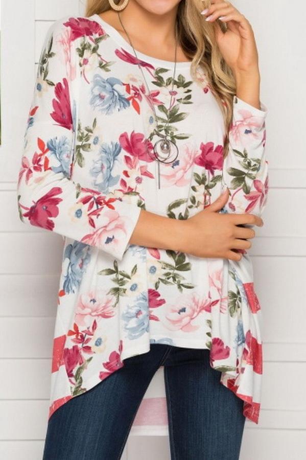 Round Neck Loose Stripe Long Sleeve