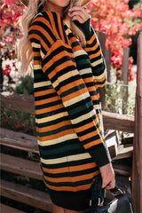 Round Neck Striped Loose Dress