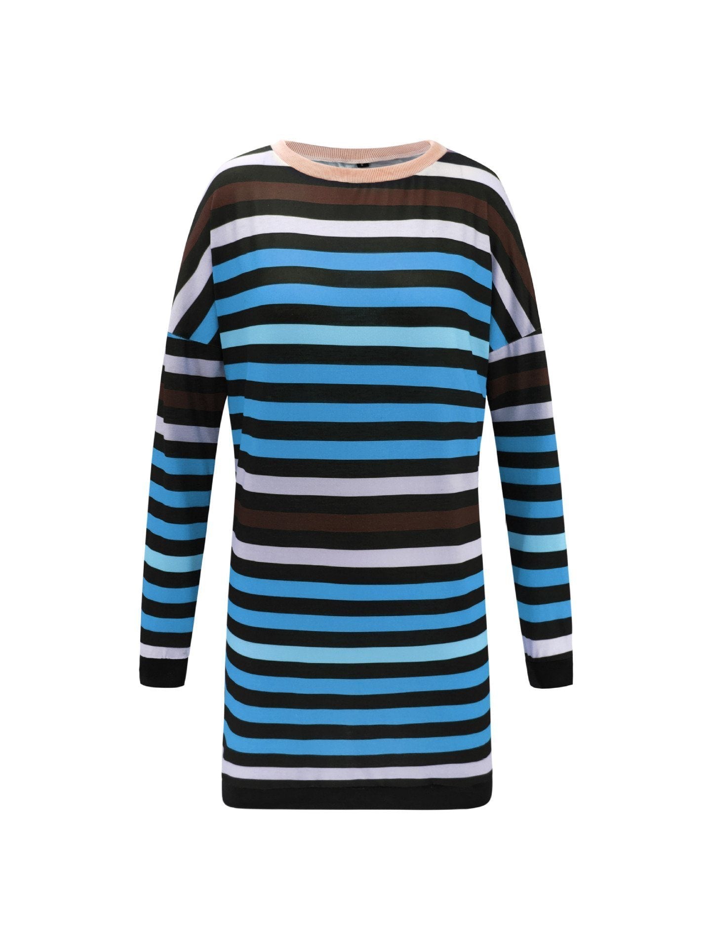 Round Neck Striped Loose Dress