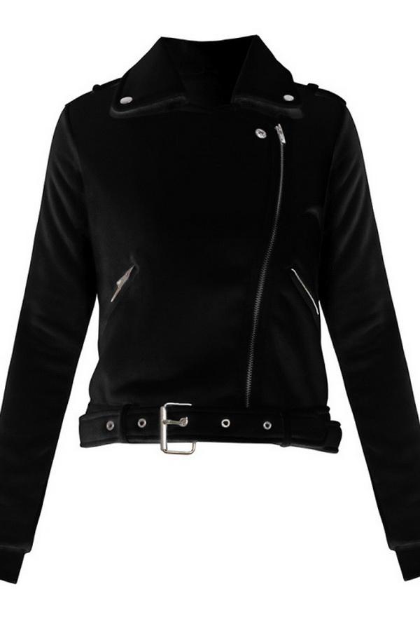 Short Casual Zip Lapels Jacket