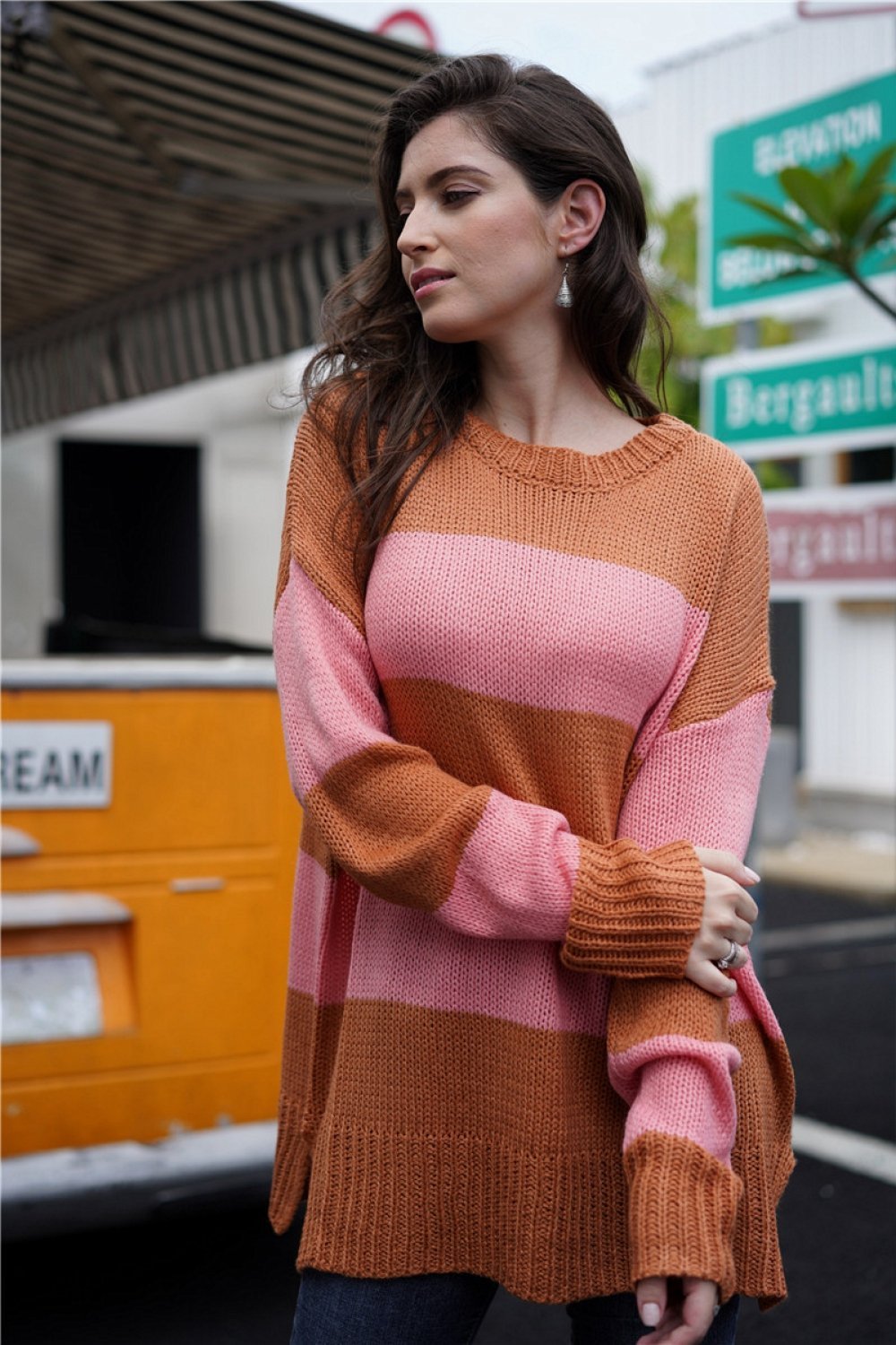 Simple Round Neck Long-sleeve Sweater