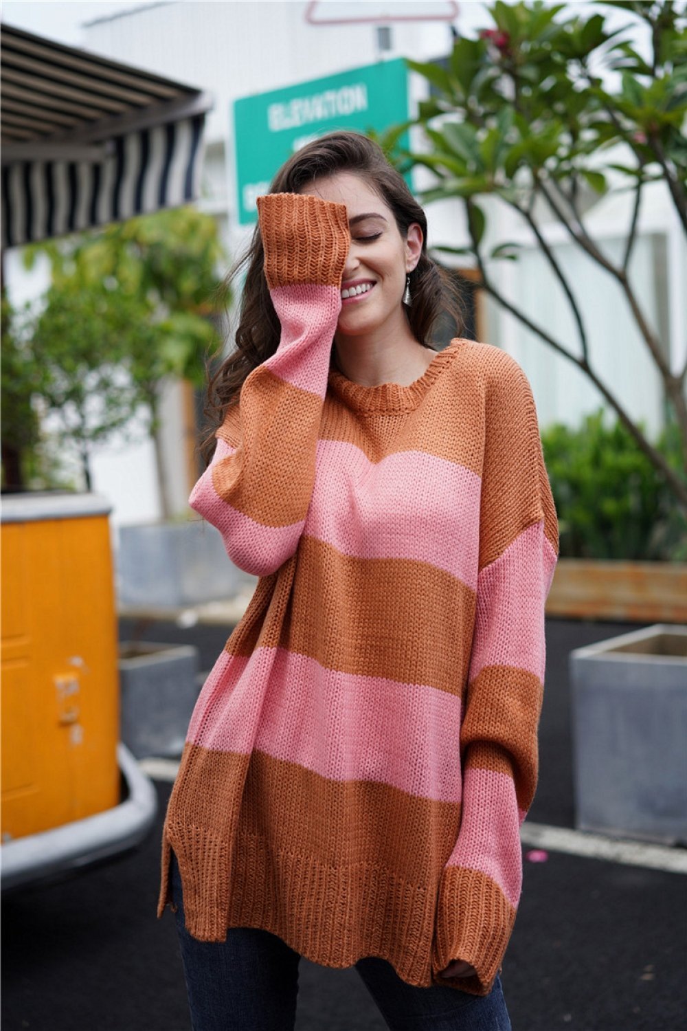 Simple Round Neck Long-sleeve Sweater