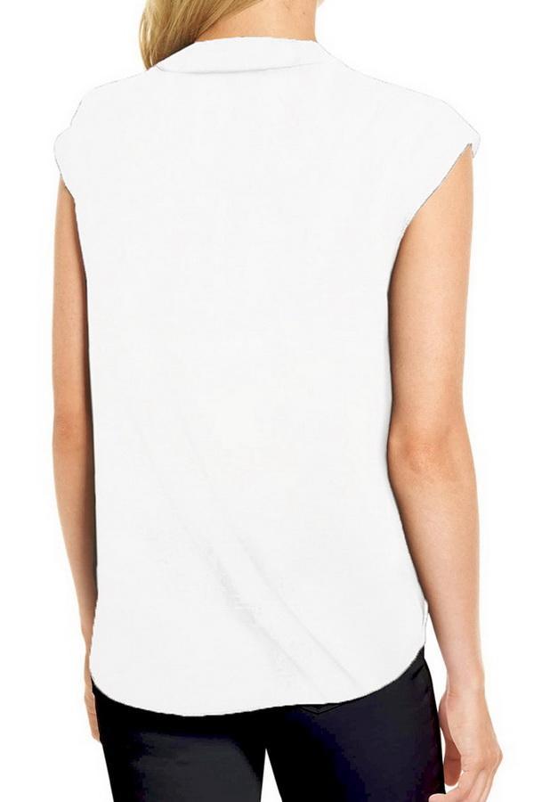 Sleeveless Deep V-collar Knotted Shirt