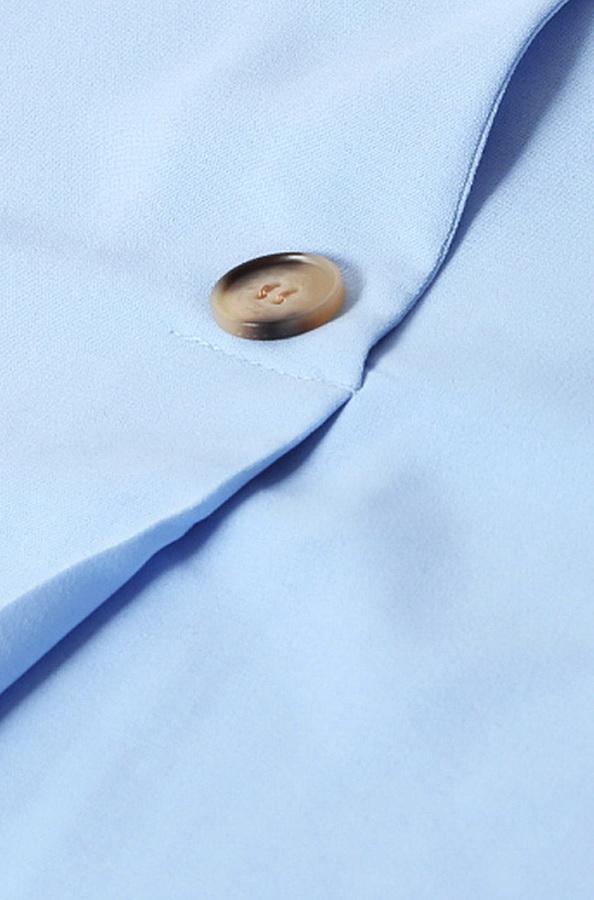 Sleeveless V-neck Single-button Pure-color Blouse