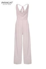 Sleeveless V Neck Slim Jumpsuit