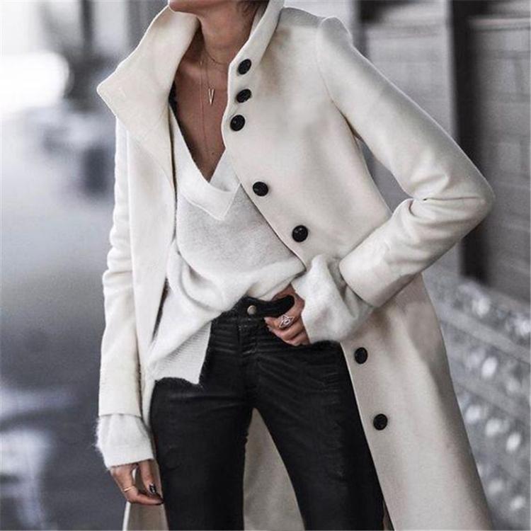 Turn-down Collar Single Breasted Coat