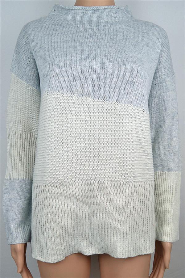 Unique Patchwork Turtleneck Sweater