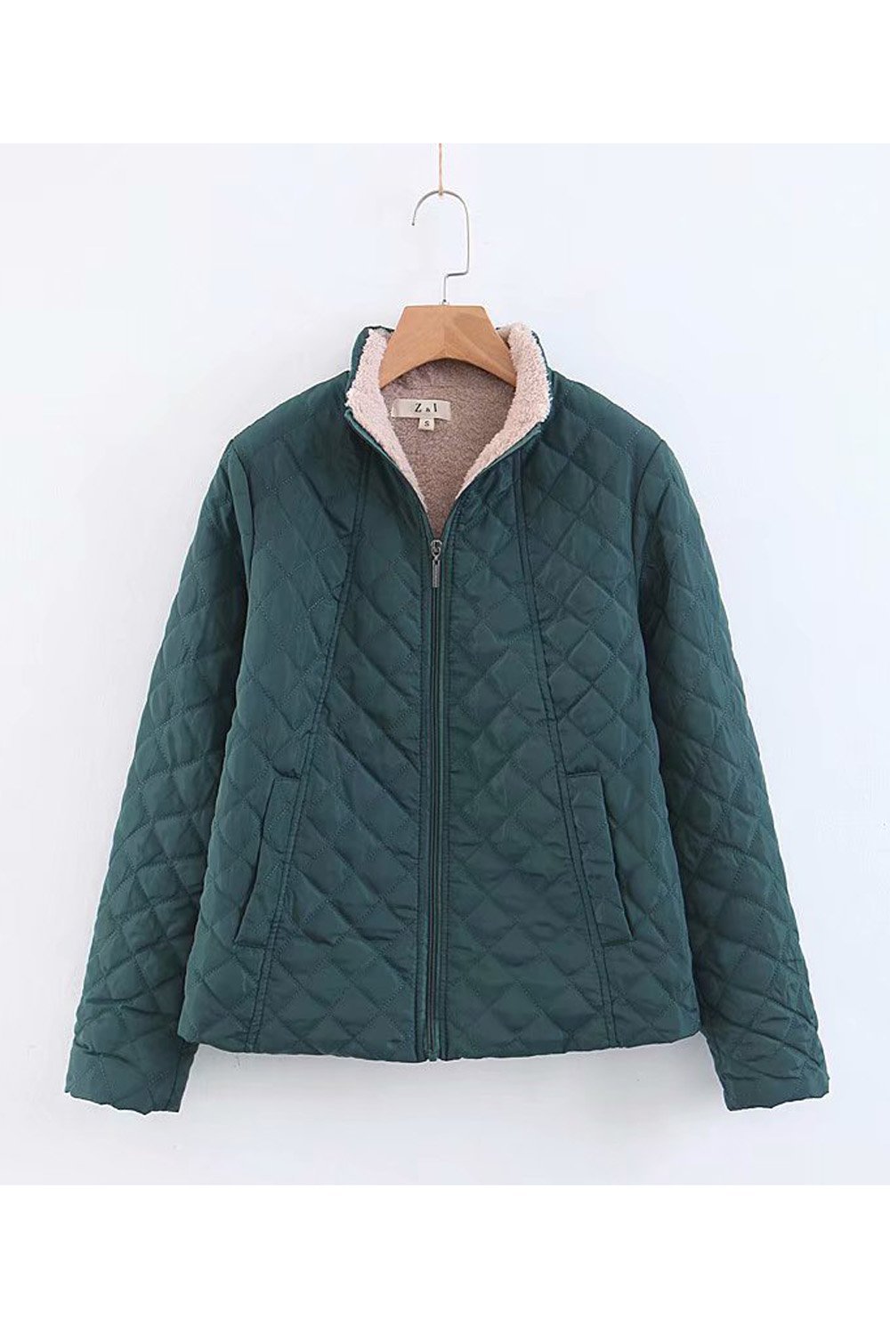 Velvet Stand Collar Parkas Jacket