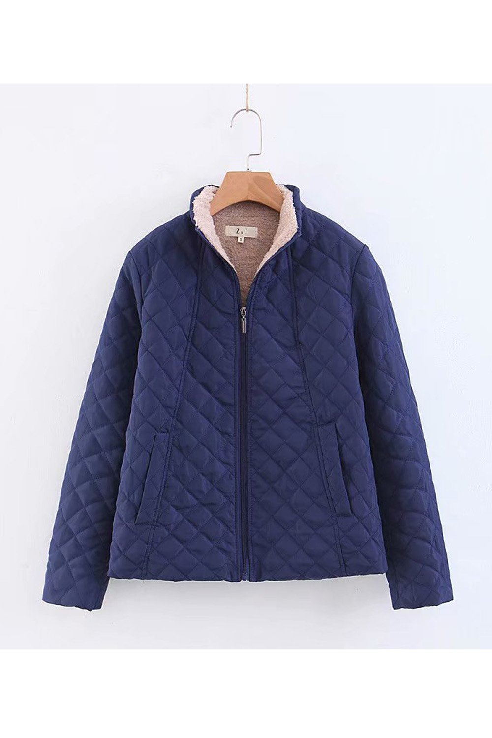 Velvet Stand Collar Parkas Jacket