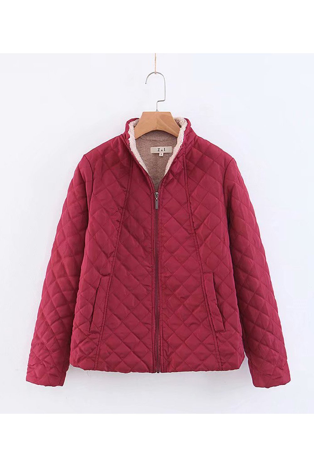 Velvet Stand Collar Parkas Jacket