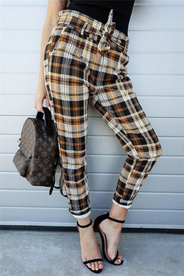 Vintage Plaid Harem Pants