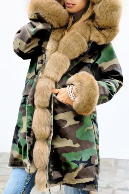 Winter Camouflage Hooded Thicken Coat